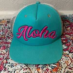 Turquoise/Pink/Grey ALOHA Ball Cap